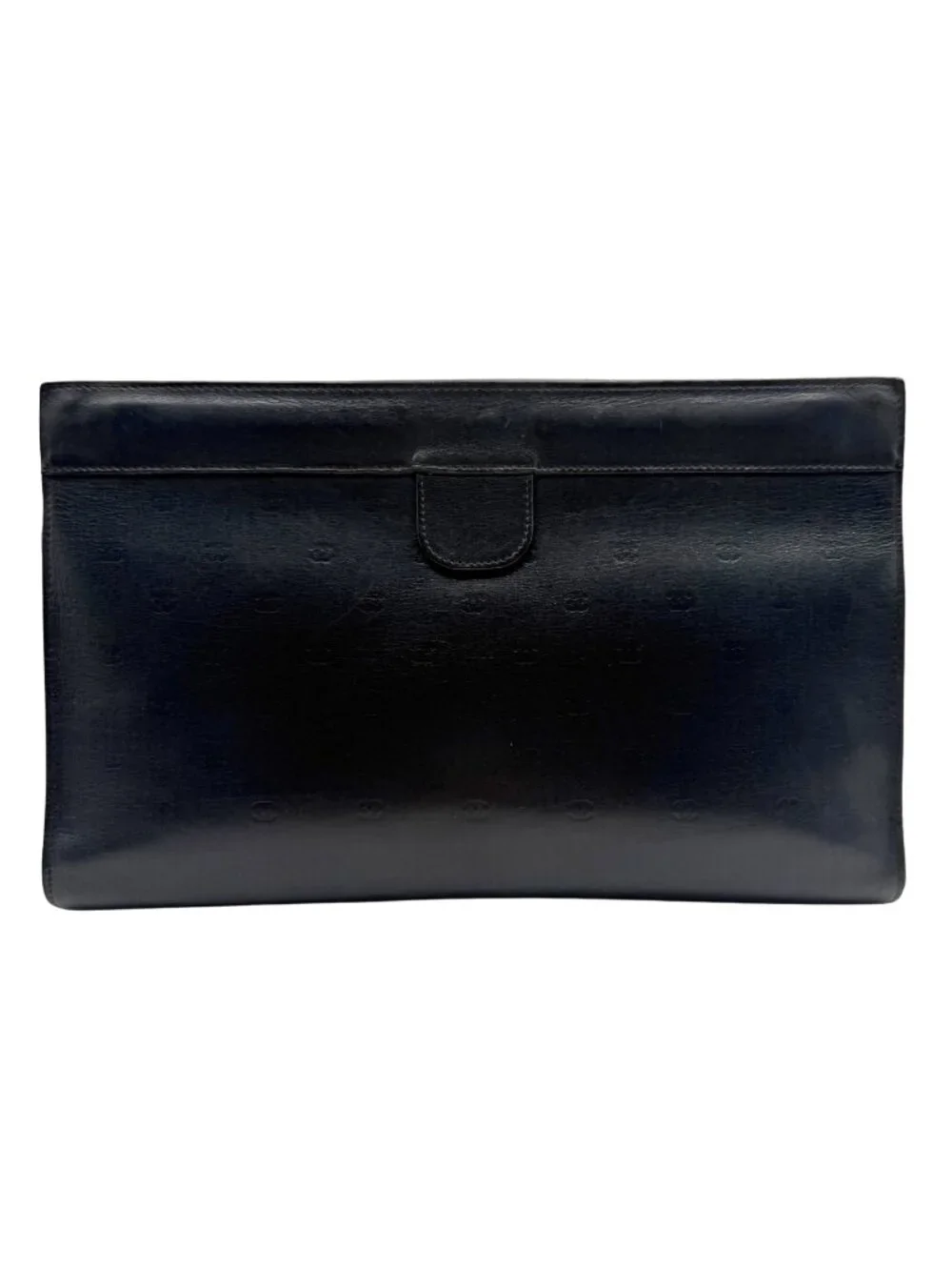 Vintage CHANEL Lambskin Leather Clutch with Mini Embossed CC Logos